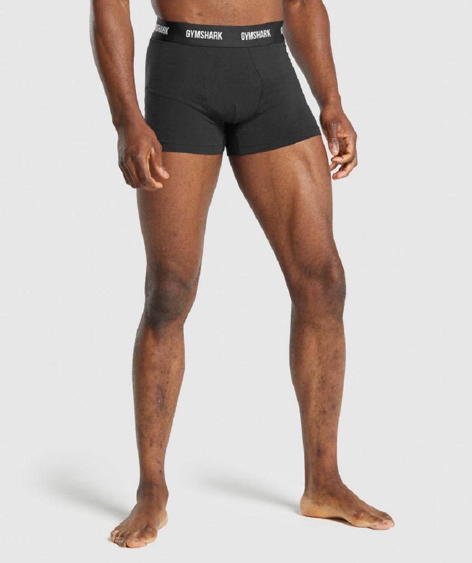 Boxer Gymshark Boxers 2pk Hombre Negras | CO 3907XYU